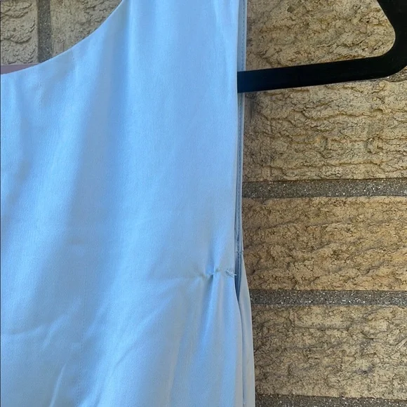 Elegant Light Blue Satin Dress - Picture 7 of 8